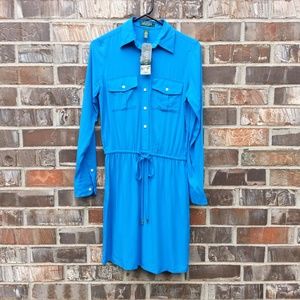NWT Lauren by Ralph Lauren 2p blue shirt dress